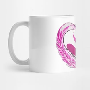 Vivid Pink Feathered Heart Design No. 703 Mug